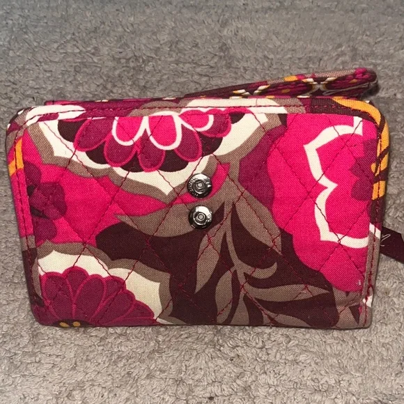 Vera Bradley Pink and Brown Tri-Fold Wallet - Picture 3 of 6